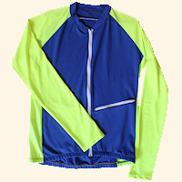 Long Sleeve blue and yello cycle jersey