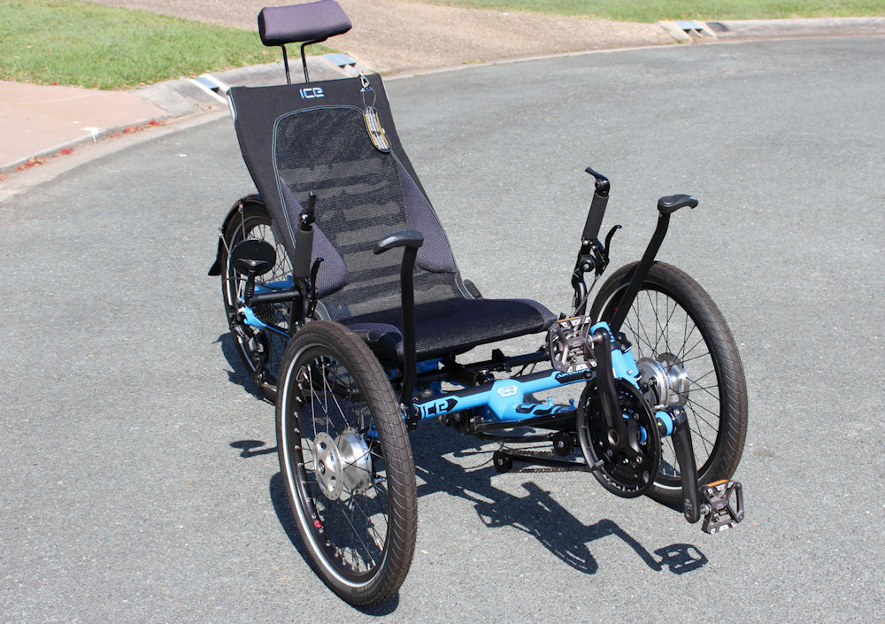 ICE Adventure recumbent trike front right view