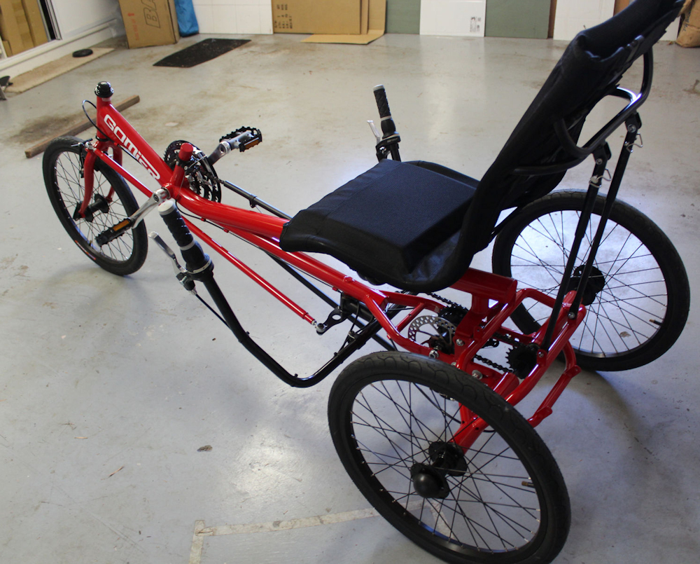 Rehatri Delta trike back left view